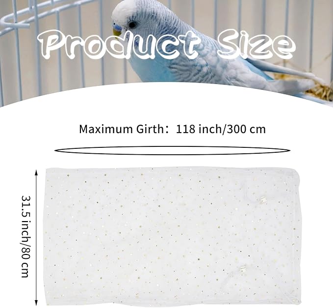 Daoeny Bird Cage Seed Catcher, Large Bird Cage Cover, Adjustable Soft Airy - Image 3