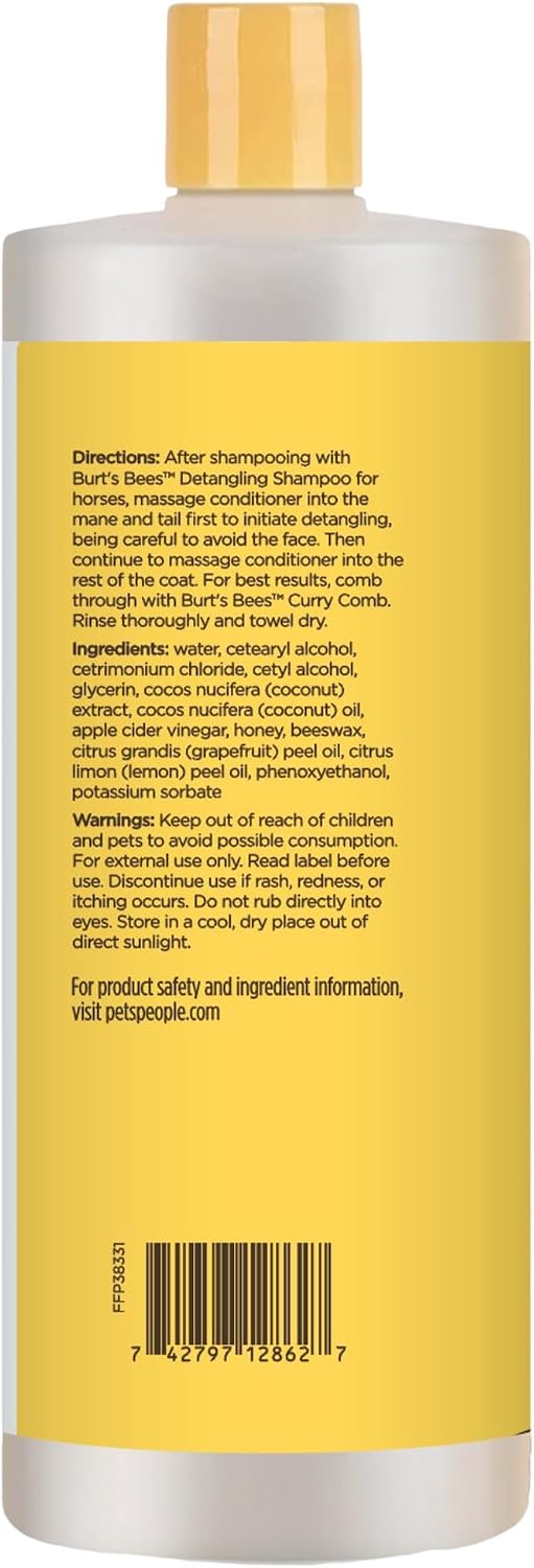 Burt's Bees for Horses Detangling Conditioner, with Coconut Oil, 32 Oz
