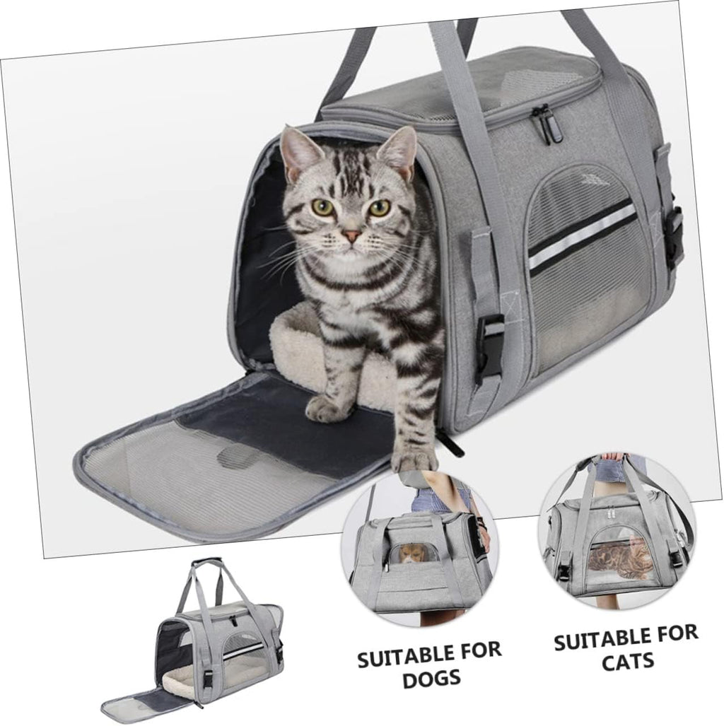 Milisten Breathable Pet Carrier Bag Collapsible Dog Cat Backpack for Travel Camping Sightseeing with Mesh Ventilation Comfortable Spacious Design Gray