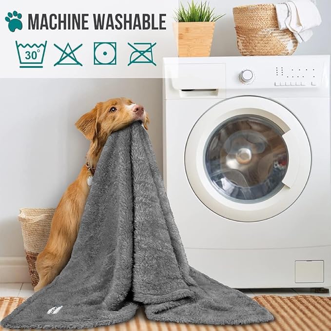 PetAmi Dog Blanket for Small Medium Dogs Grey, Fluffy Soft Puppy Blanket - Image 6