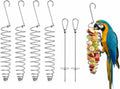 6PCS Millet Holder for Bird Cage, Feeder Set with Fruit Forks,Multi‑Feeder Combination, Foraging Accessory, Fits Small Cages, Simple Hook Mounting, Solid Bird Treat Rack