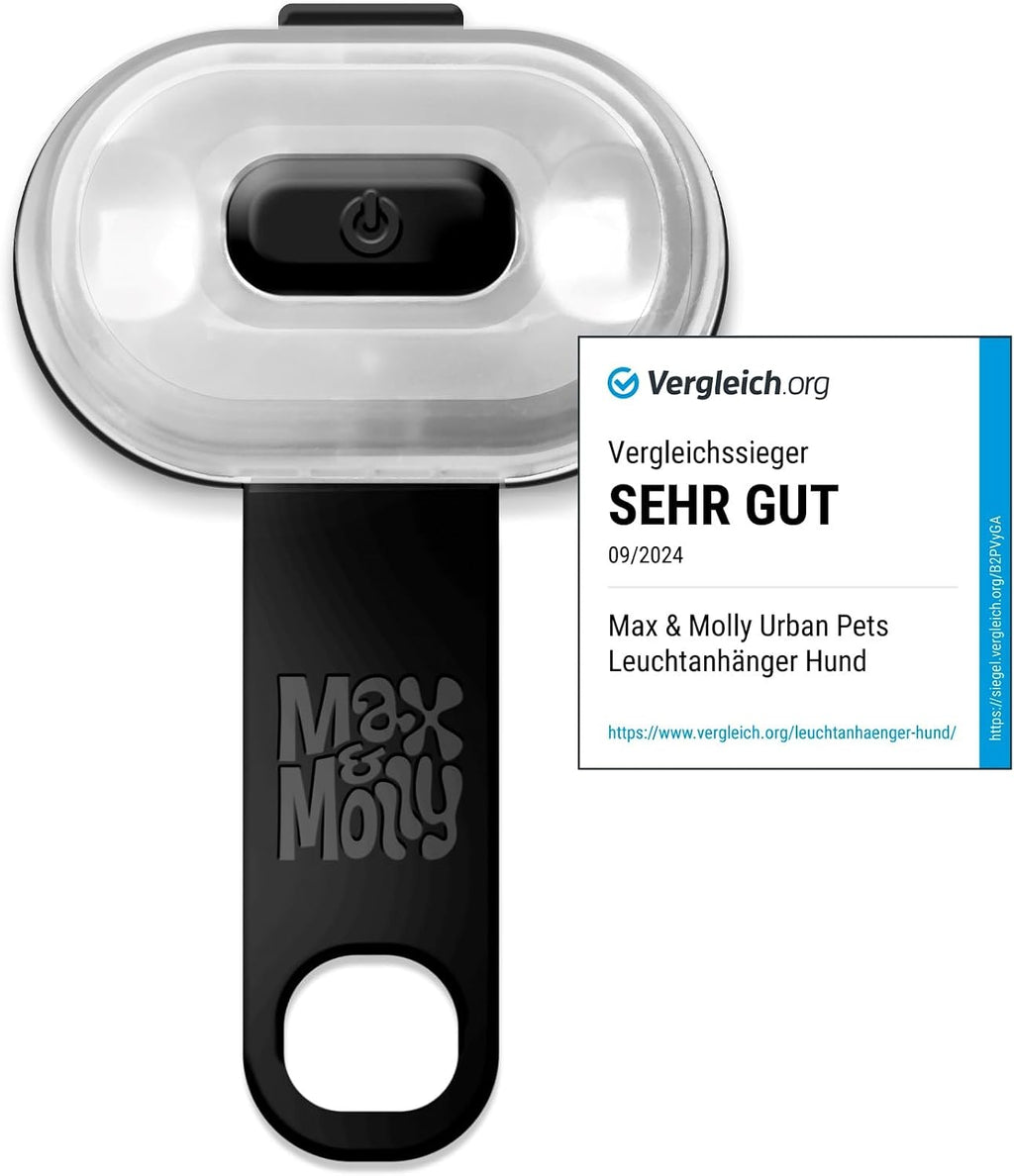 Max & Molly USB Rechargeable LED Safety Pet Light for Dog Collars & Harnesses - Waterproof, No-Dangle Secure Design, One Size Fits All - Ideal for Walking, Running, Biking & Outdoor Adventures