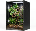 12x12x18 Black PVC Reptile Enclosure, Front Opening Tank with Screen Top