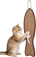 SEWACC Fish Shaped Cat Scratching Mat Sisal Protective Hanging Pad for Door or Wall Handwoven Cat Scratch Pad for Claw Care Furniture Protection Pet Play 20.86 X 5.23 X 1.18 in