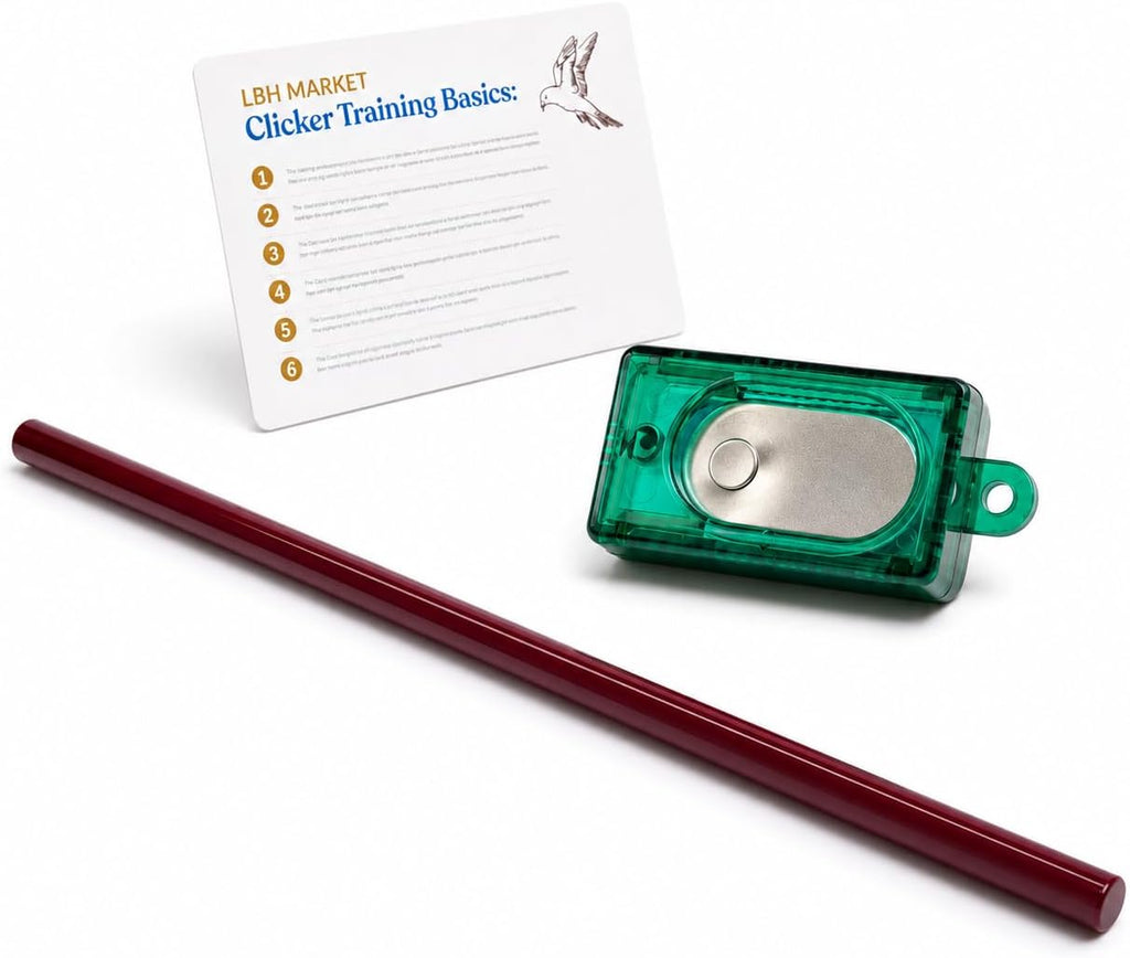 LBH MARKET Bird Clicker Training Kit Box Clicker & Target Stick, Red