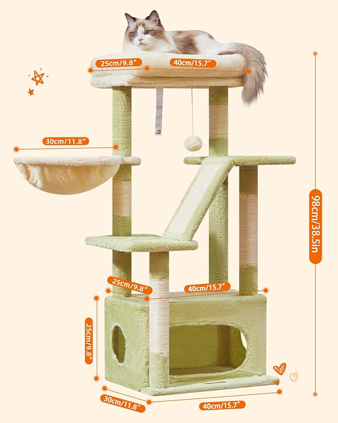 Taoqimiao Cat Tree, 38.5-Inch Cat Tower - Image 6