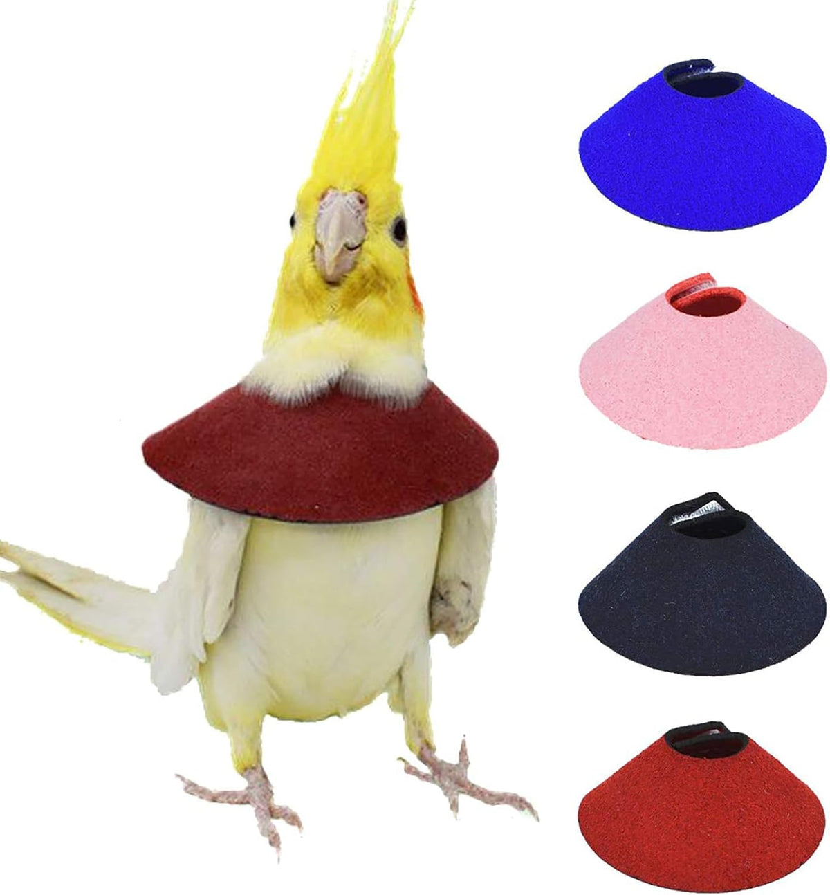 QBLEEV 4Pack Parrot Anti-bite E-Collars, Anti-Grab Feather Plucking Collars