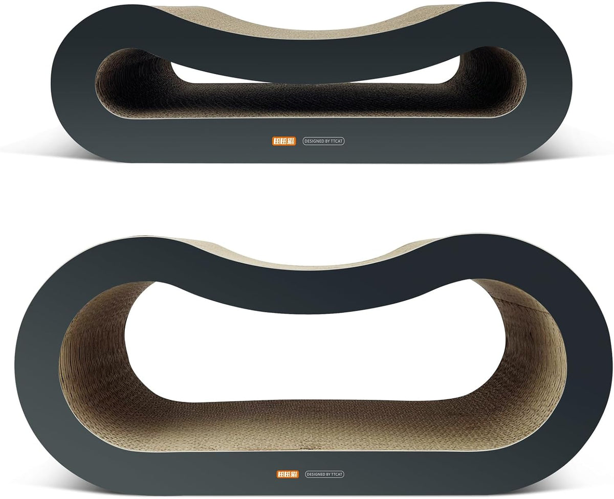 TTCAT Cat Scratching Pad, 2 in 1 Corrugated Cardboard Cat Scratcher Lounge for Indoor Cats, Durable Cat Scratching Board Reversible with Catnip for Furniture Protection.