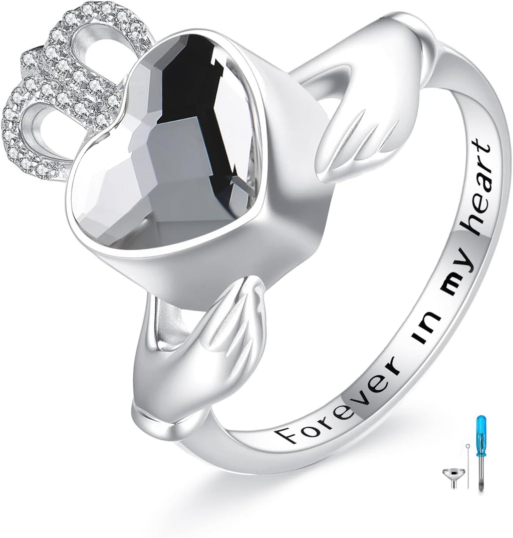 Urn Ring for Ashes Sterling Silver Urn Ring Keepsake Memorial Jewelry Gifts for Women