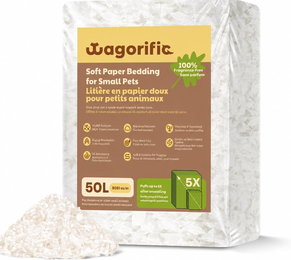 Hamster Bedding 50L, Dust-Free Odor Control Paper Bedding for Small Animals
