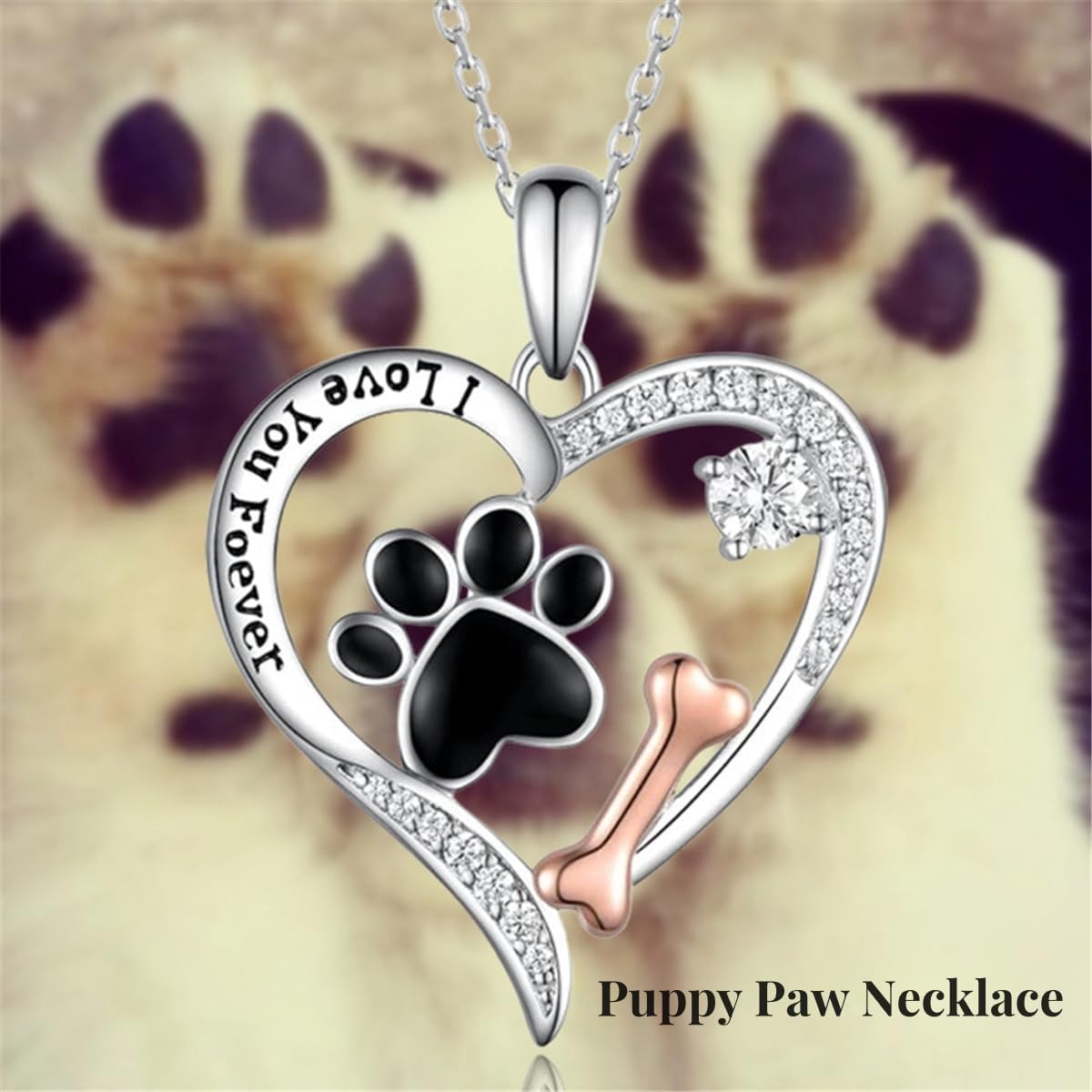 Cynlsum Dog Memorial Gifts Remembrance Necklace: Loss of Dog Sympathy Gift- Personalized Pet Necklace for Women Pet Lovers- Bereavement Gift Keepsake Passing Away Gifts Heart Shape