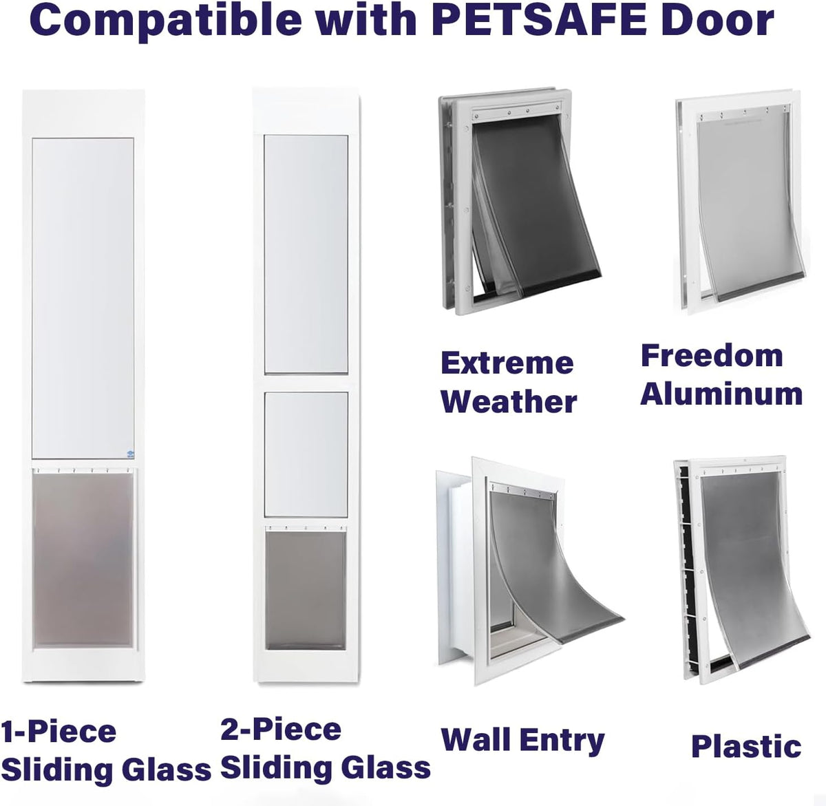 2Pack Pac11-11039 Large Dog Door Replacement Flaps , frosted clear