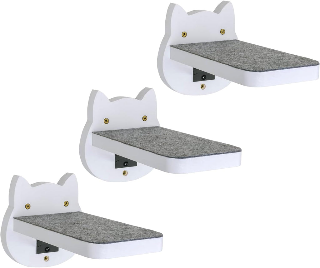 ESPETS Natural Solid Wood Cat Wall Floating Steps, Set of 3