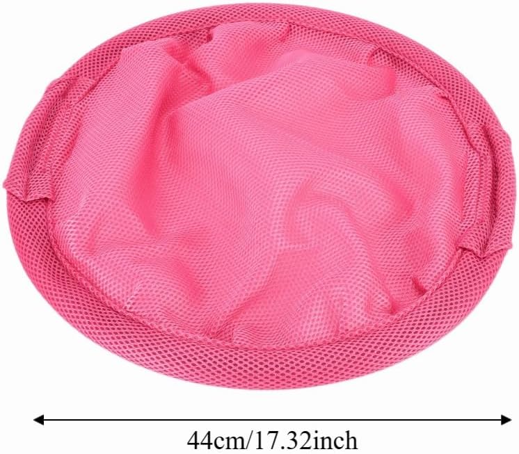 17.32in Round Cat Hammock Bed Breathable Detachable Washable Fabric Swing Cradle Chair, Pet Sleeping Bed for Four Seasons Use(Pink)