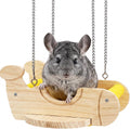 Wood Chinchilla Hammock with Felt Base Absorbs Paw Pressure