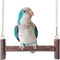 Natural Wood Parakeet Swing Toy, Budgie Wooden Perch Stand, Small and Medium by DEMONTALK