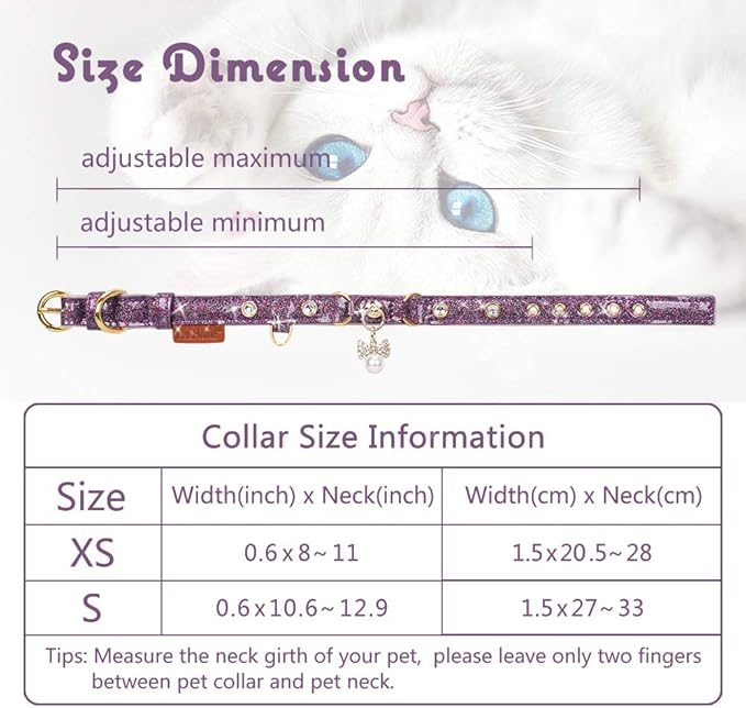 PetsHome Cat Collar, Dog Collar, PU Leather Adjustable Pet Collar - Image 7