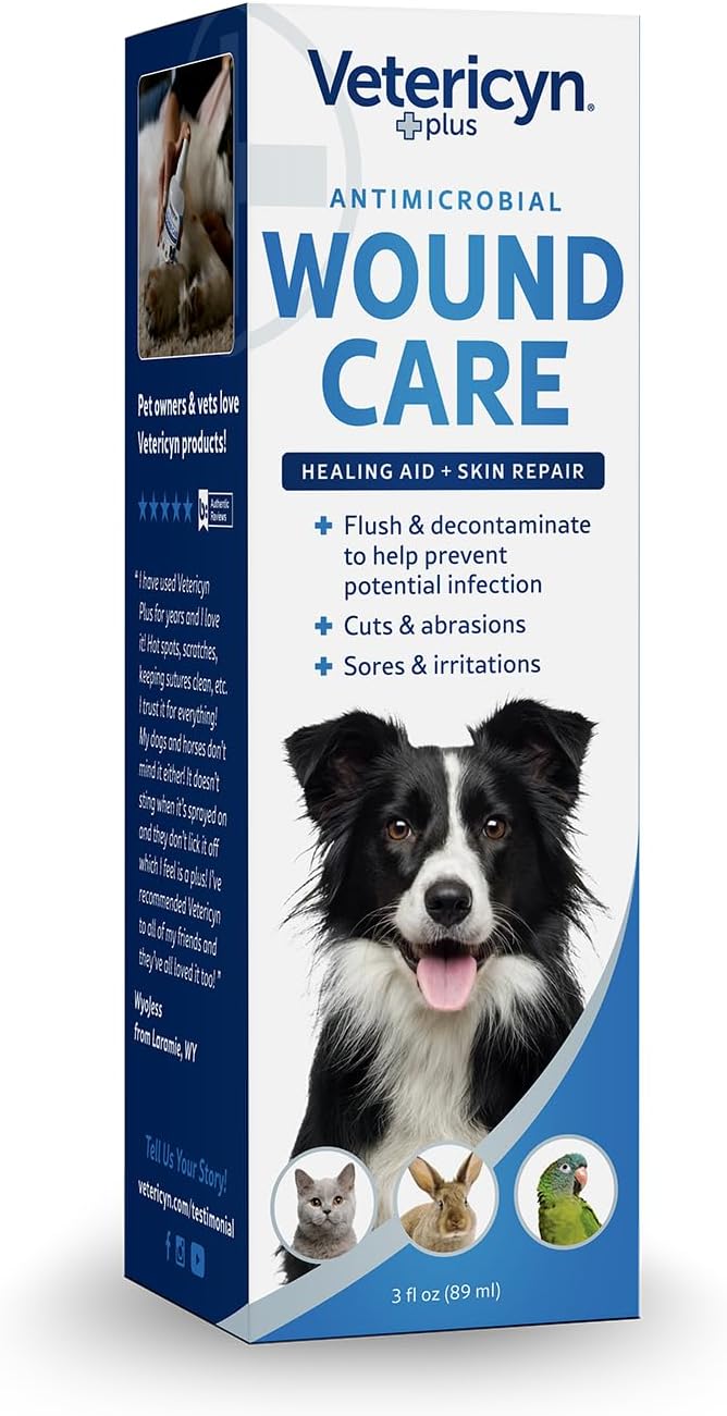 Vetericyn Plus Dog Wound Care Spray, Lick-Safe Wound & Skin Care, 3 oz