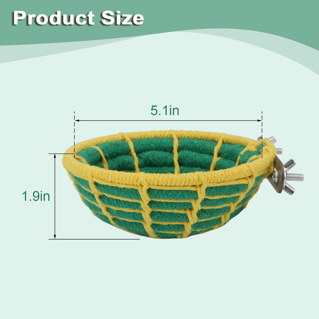 Hypeety Bird Breeding Nest Handmade Cotton Rope Bird Hatch House, Green