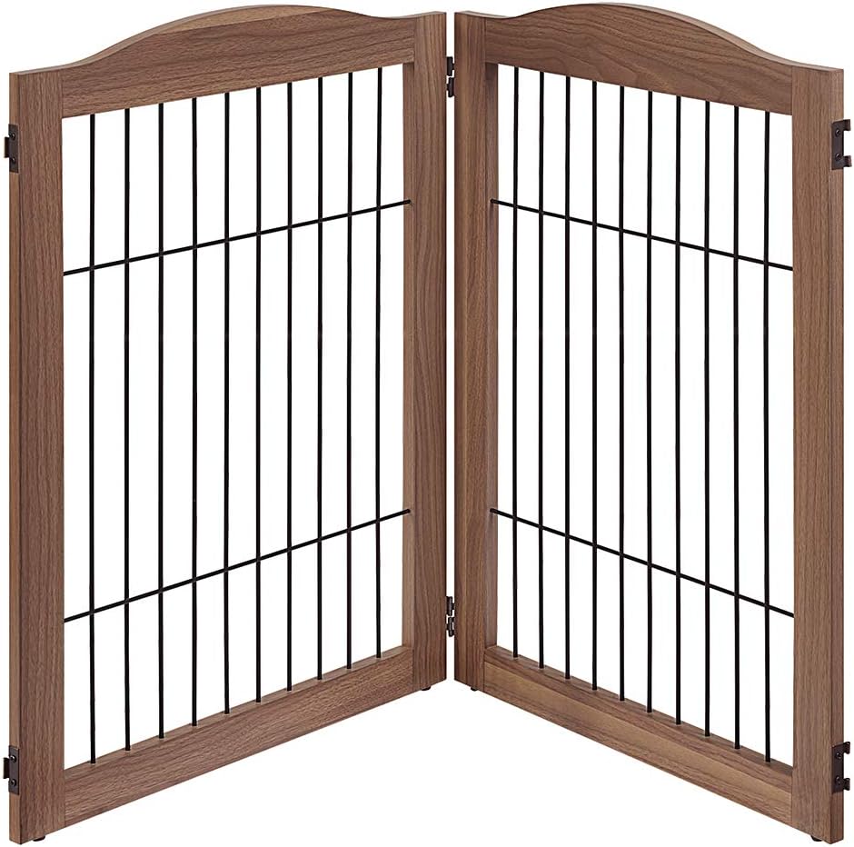 unipaws 132" Extra Wide Dog Gate and Pet Playpen with Walk Through Door