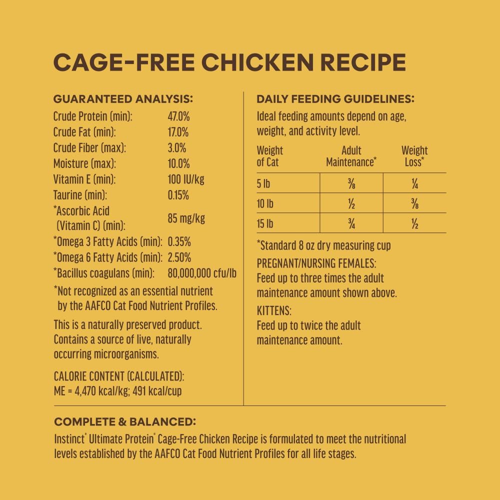 Instinct Ultimate Protein Grain Free Cage Free Chicken Recipe Natural Dry Cat Food, 10 lb. Bag