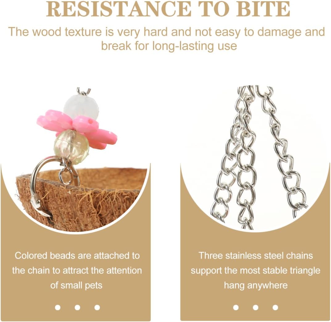 balacoo Coconut Shell Bird Nest Hanging Bird House Natural Cage Accessory for Parrot Finch Canary Roosting Sleeping and Breeding Decorative Aviary Hanging Nest 2 Pack