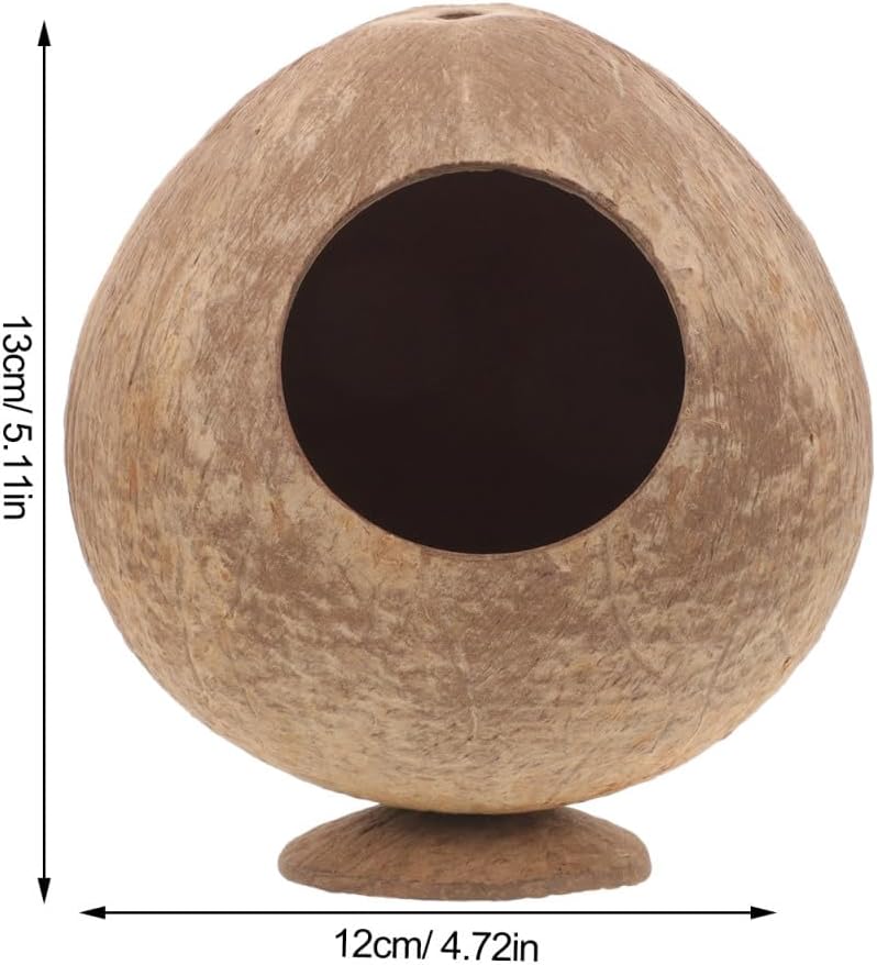 Totority Hamster Hideout Natural Coconut Shell House 5.11X4.72X4.72in