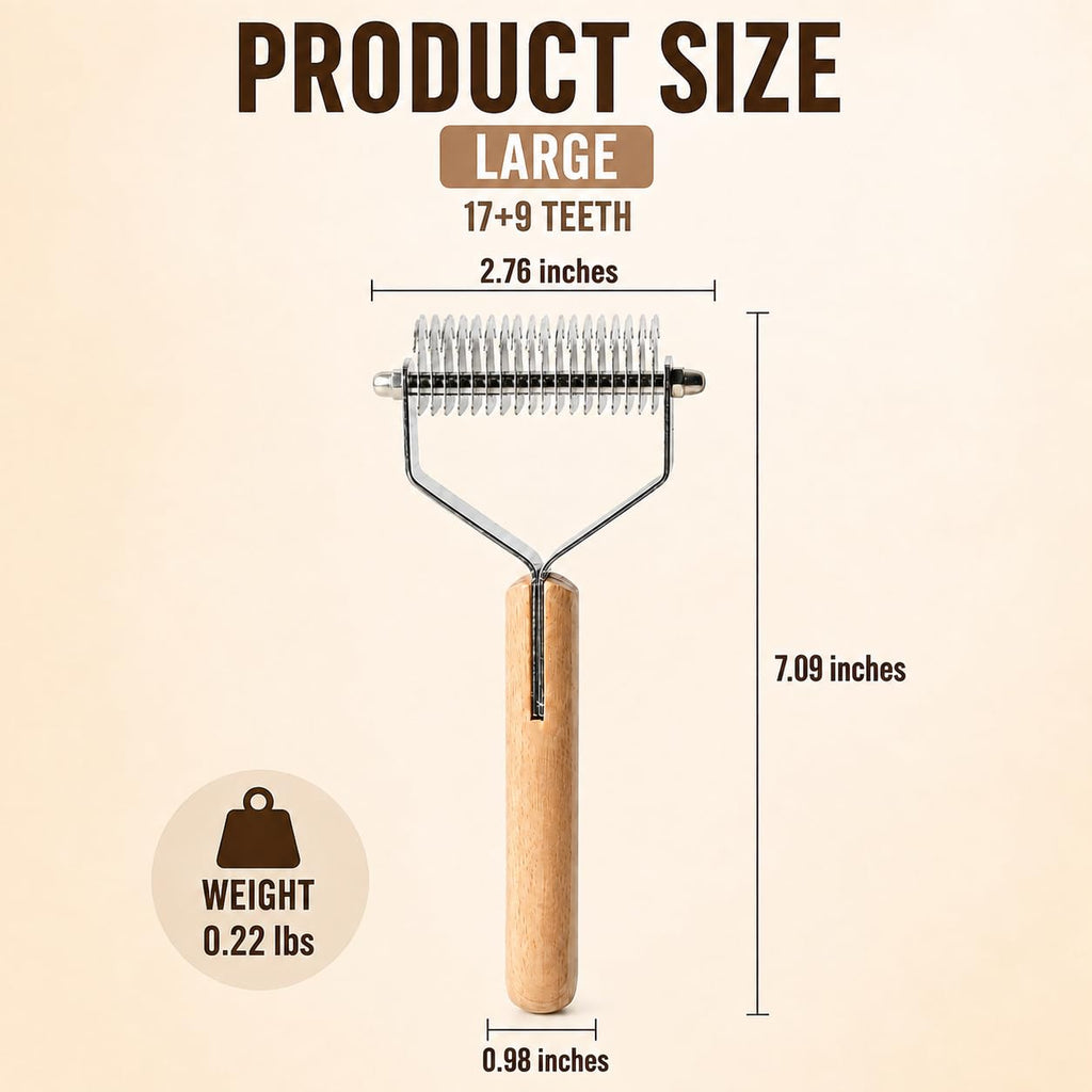ROCK APE Undercoat Rake for Dogs & Cats, Double-Sided Dematting Comb