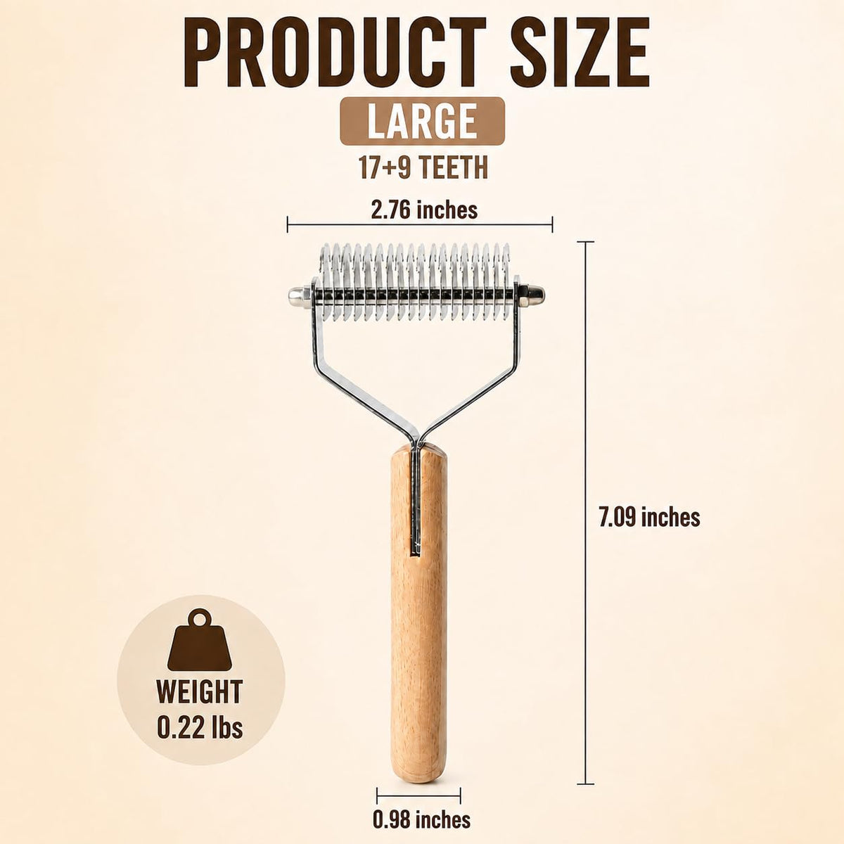 ROCK APE Undercoat Rake for Dogs & Cats, Double-Sided Dematting Comb