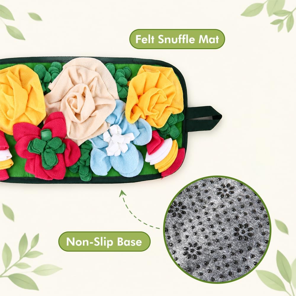 17.5"x9.8" Interactive Rabbit Foraging Mat with 2 Chew Grass Balls