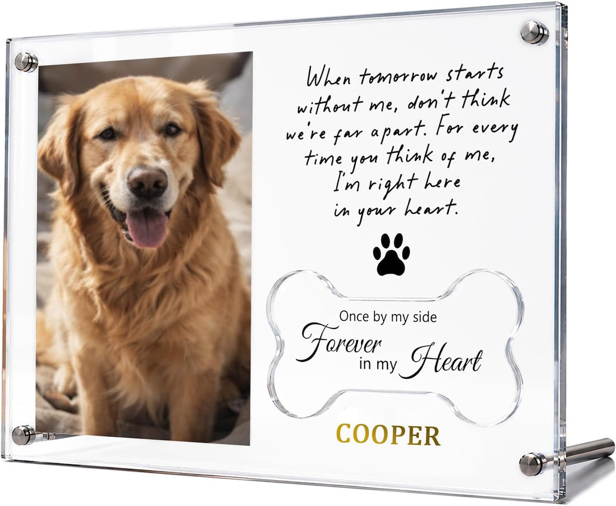 OFlyDesigns Pet Memorial Gifts for Loss of Dog, 4x6 Picture Frame Keepsake