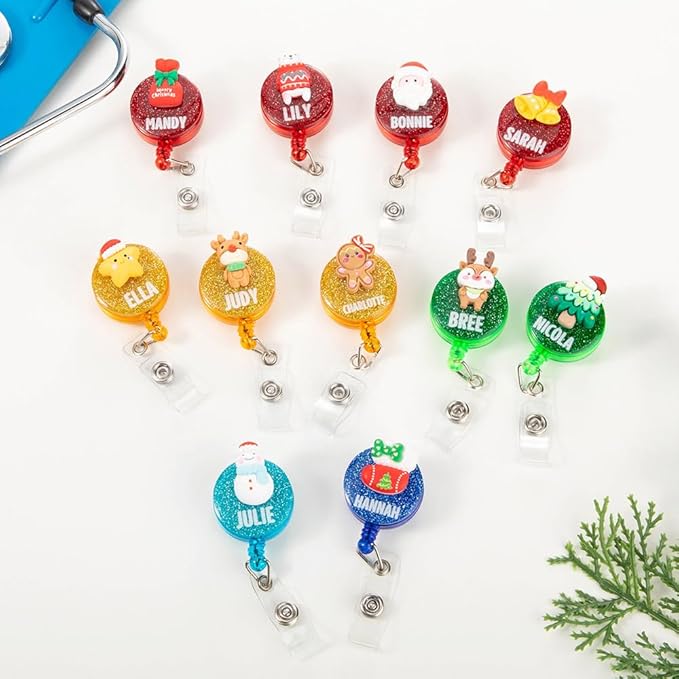 callie Personalized Christmas Badge Reel - Image 2