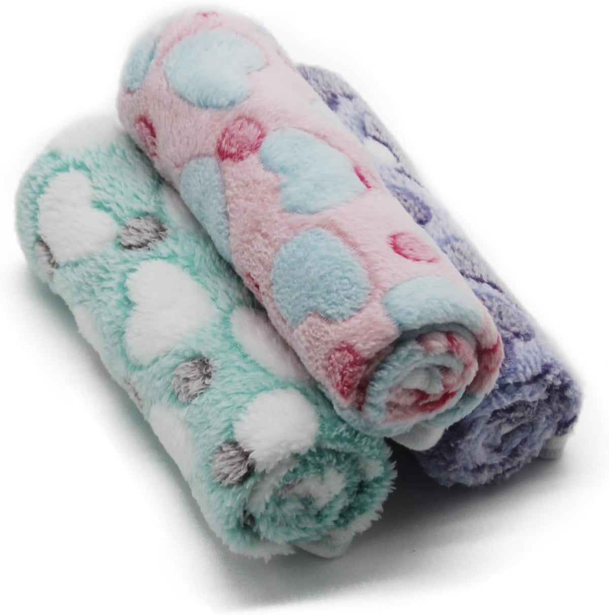 1 Pack 3 Puppy Blankets Super Soft Warm Sleep Mat Love Print Blanket Fluffy Fleece Pet Blanket Flannel Throw Dog Blankets for Small Dogs Puppy Dogs Fluffy Cats,Mix Love-Small(23"x15")