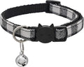 MJIYA Cat Collar with Bell, Breakaway Grid Collar with Plastic Buckle, Light by MJIYA