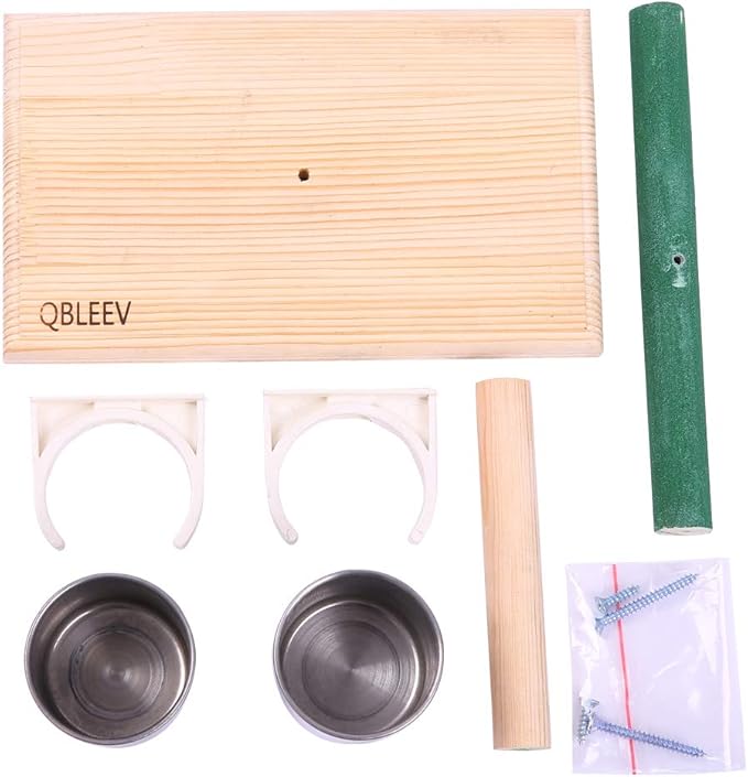 QBLEEV Bird Play Stands Tabletop T Parrot Perch, Wooden Bird Playstand Portable - Image 2