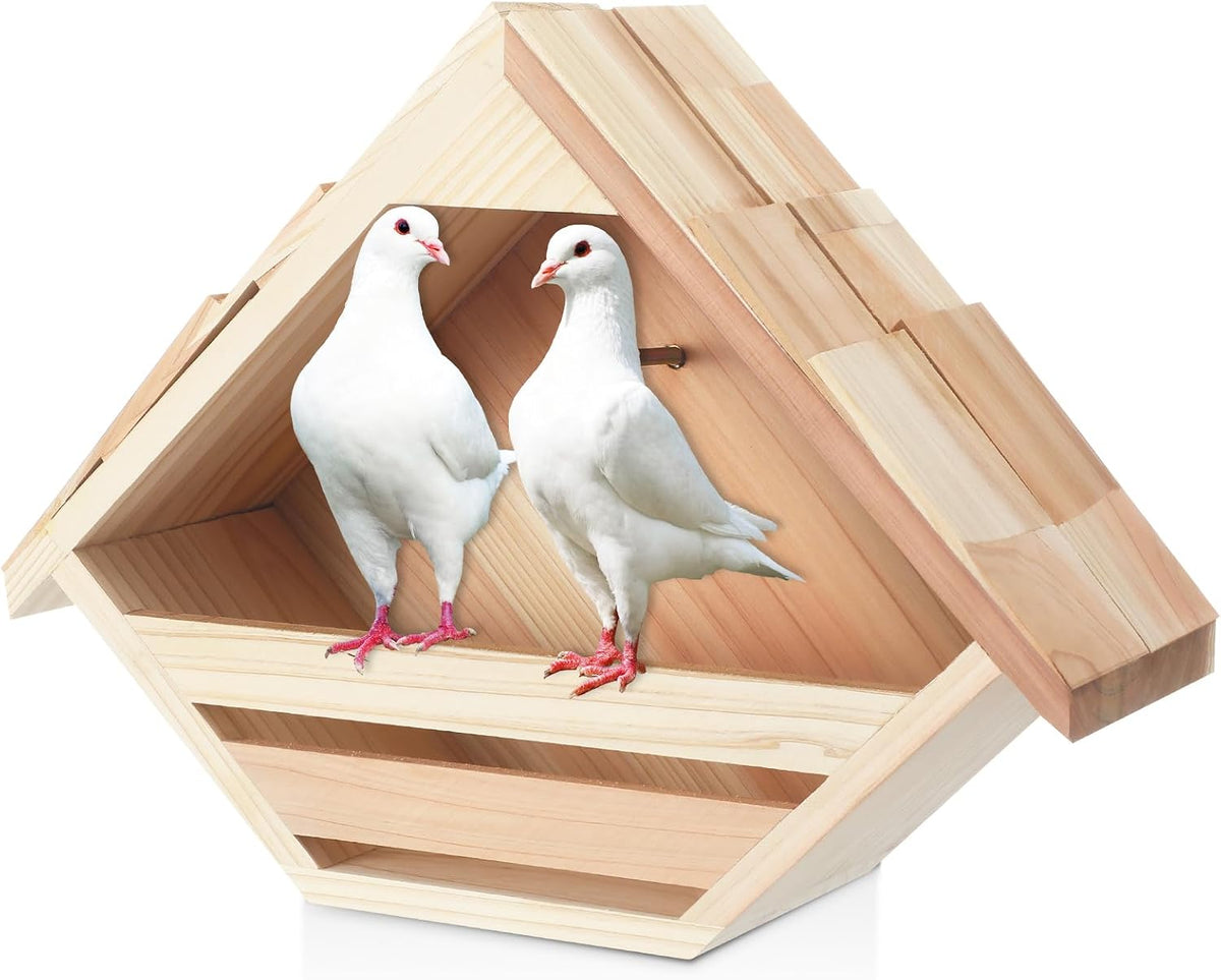 DoubleFill Cedar Dove Nesting Box Dove House Nest for Bird Pigeon Outside Doves Nesting and Roosting Platform Garden Decoration