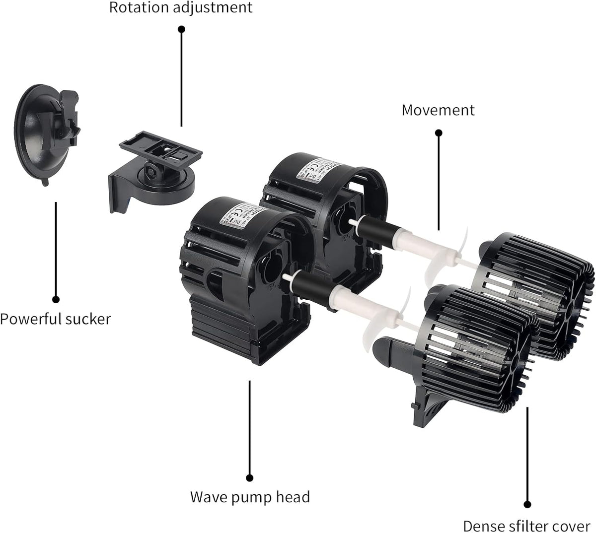 UPETTOOLS 6340 GPH Aquarium Circulation Pump, 360° Wave Maker
