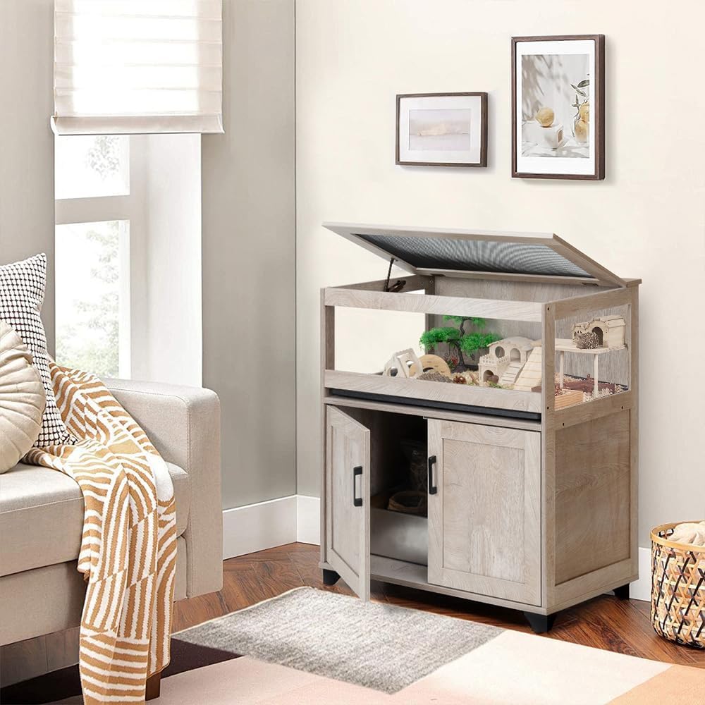 unipaws Hedgehog Cage with Storage Cabinet and Tray, Hamster Cage