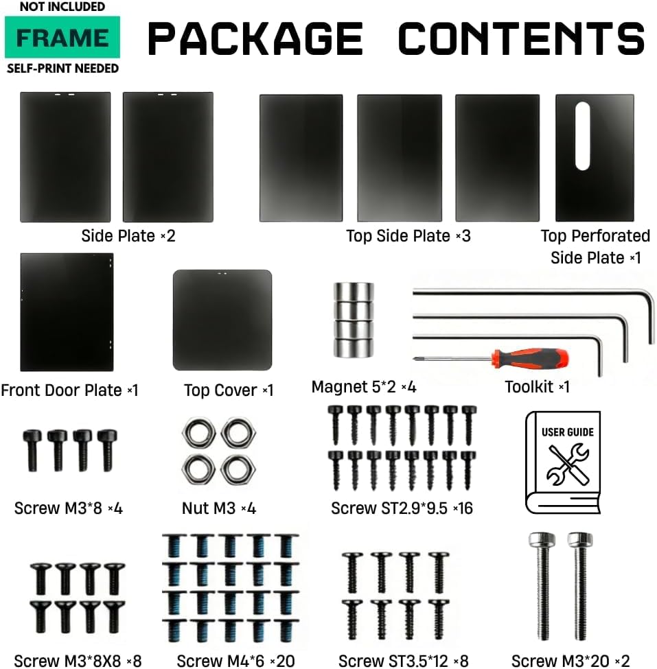 Enclosure Kit Compatible with Flashforge AD5X, Light Black
