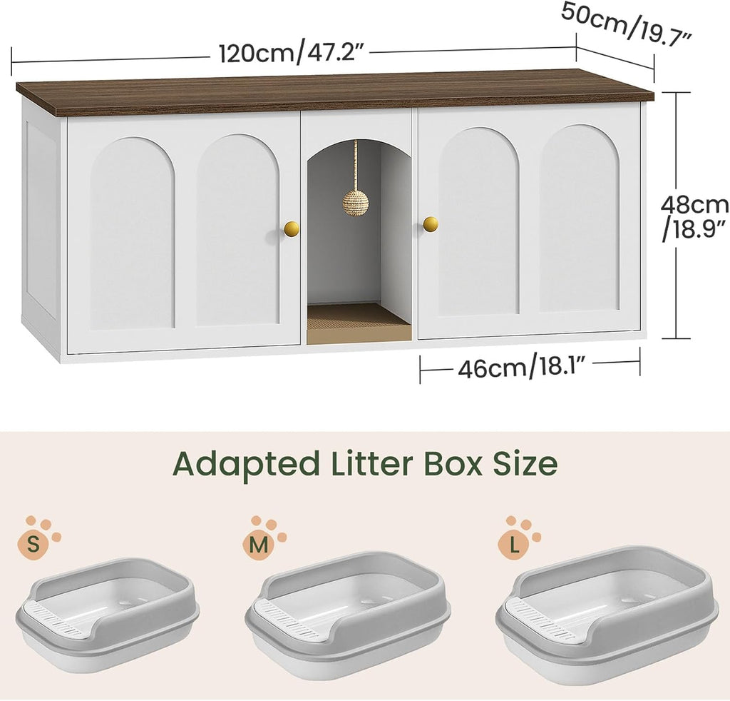 CHOEZON 47.2'' Cat Litter Box Enclosure for 2 Cats with Scratch Pad