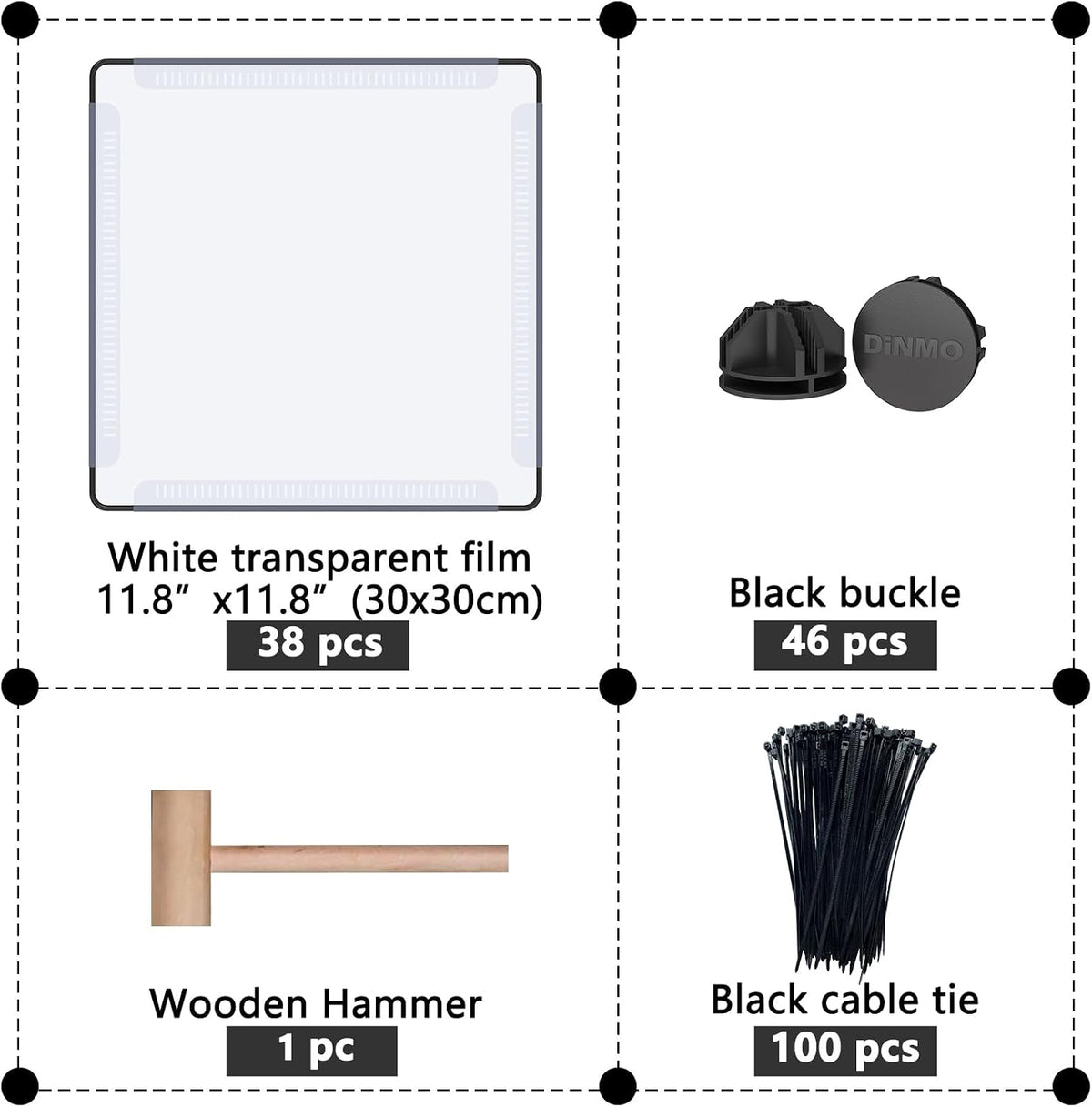 DINMO 38 Panels Bunny Playpen with Floor, Plastic, 61.2"L x 24.8"W x 24.8"H
