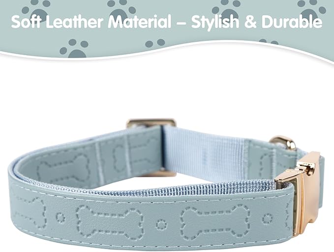 TDTOK Stylish Leather Dog Collar, Comfortable Soft PU Leather Dog Collars - Image 3