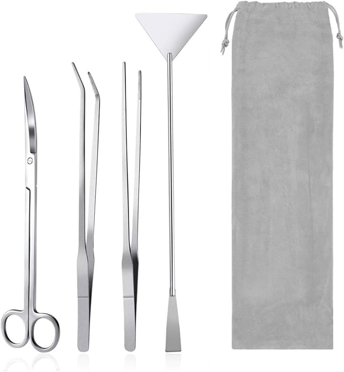 Aquarium Aquascaping Tool Stainless Steel Aquascape Tools Kit 4 in 1 Anti-Rust by Funnytek