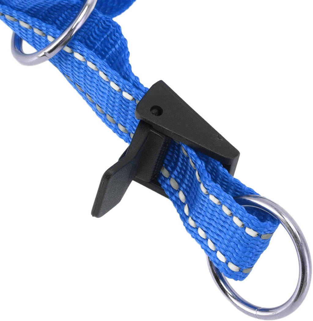 Dog Head Collar, Soft Breathable No Pull Training Halter with Safety Strap for Outdoor Walks Large Dogs Nylon L 1 Pack