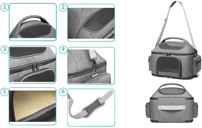 halinfer Pet Carrier for Large Fat Cats and Small Dog, Fits up to 20 pounds Car - Image 3