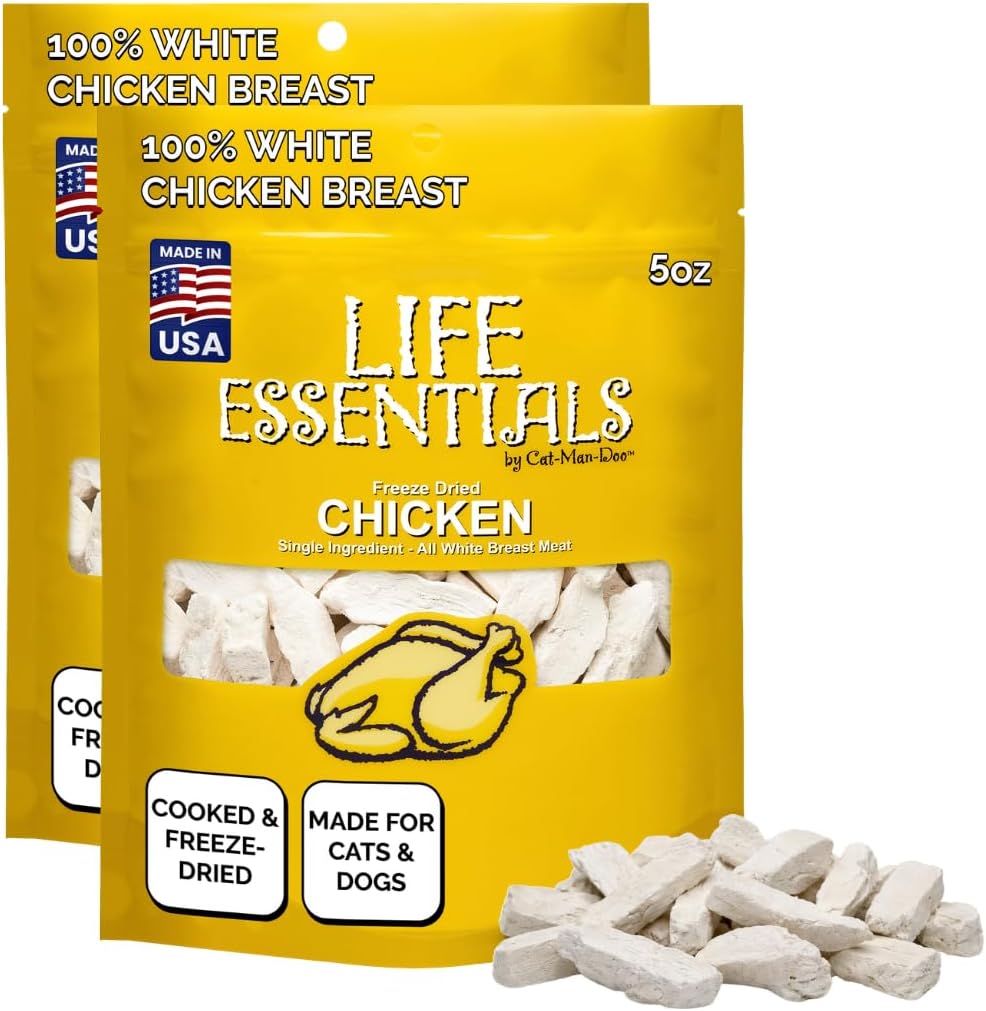 Life Essentials by Cat-Man-Doo | Freeze Dried Chicken Treats | 5oz Bag
