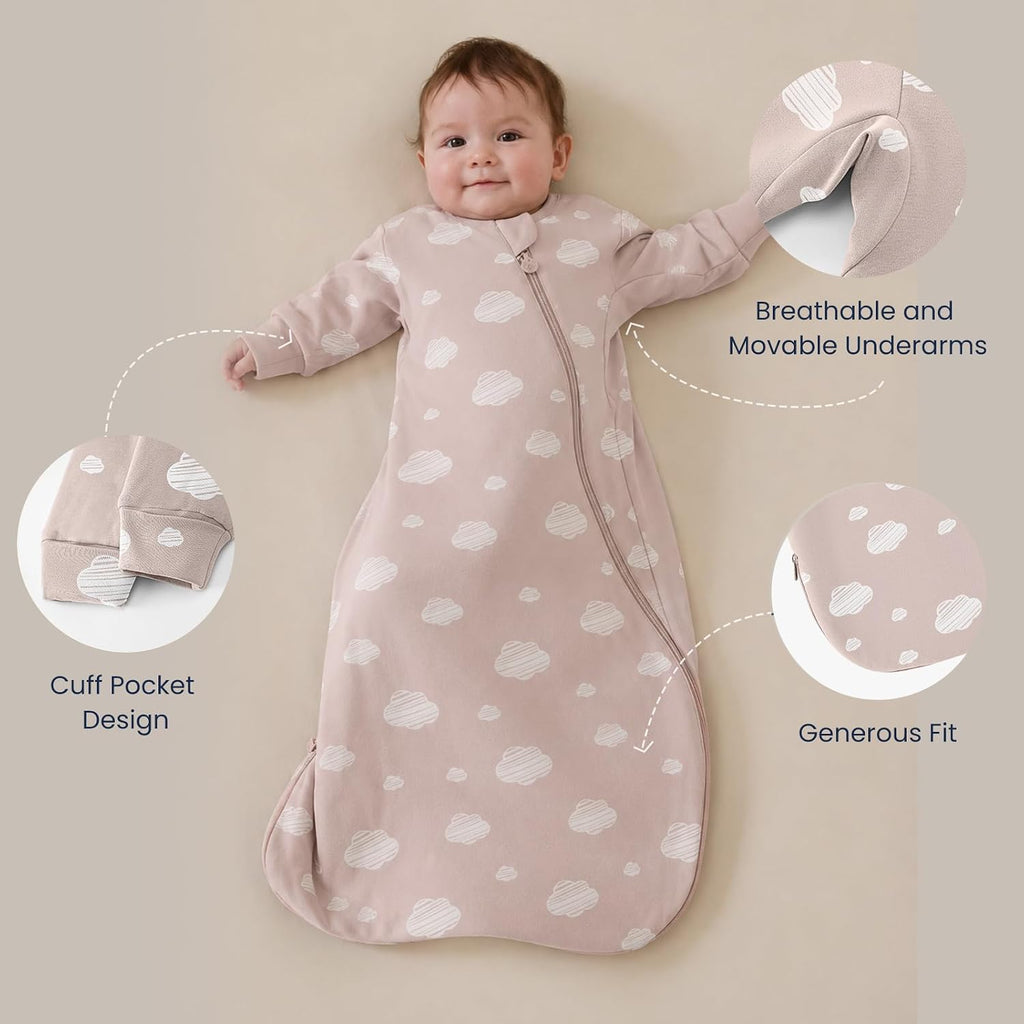 KaiyaBaby Organic Cotton Baby Sleep Sack, Long Sleeve 2.5 TOG, 6-18M