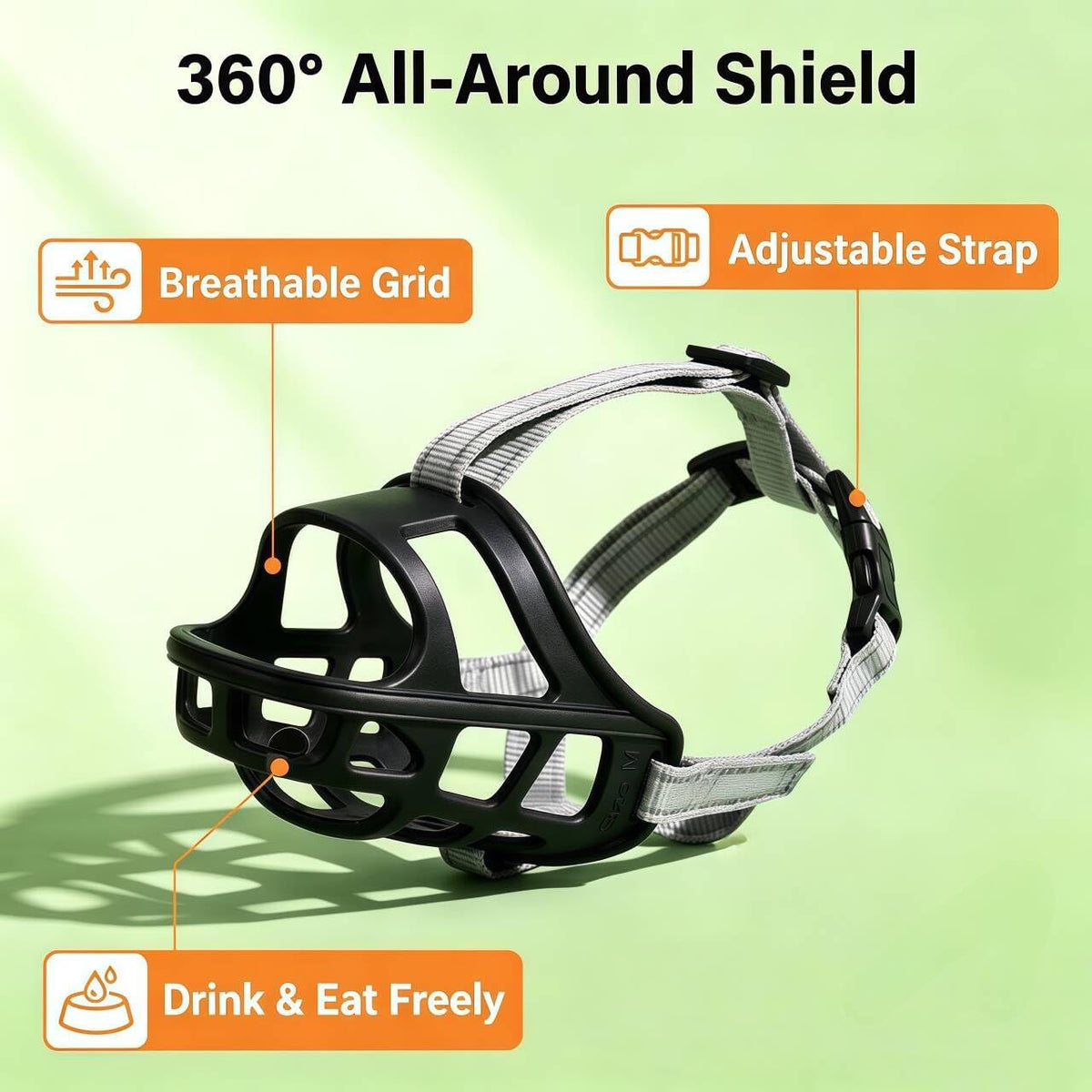 Dog Muzzle, Basket Muzzle for Small Medium Large Dogs, Lightweight Breathable Cage Mouth Cover Prevents Biting & Chewing, Allows Panting & Drinking, Ideal for Training Grooming & Vet Visits