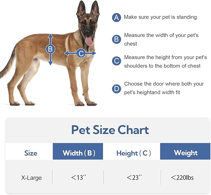 Aluminum XL Dog Door for Exterior Door, Open Size:24.4" H x 13.8" W, Heavy Duty - Image 7
