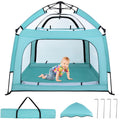 Bend River Baby Playpen with Canopy, Square Toddler Beach Tent (Green)